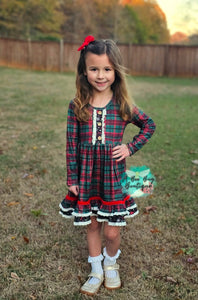 Classic Christmas Plaid Dress