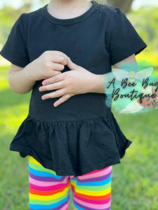 Black Short Style Peplum Top