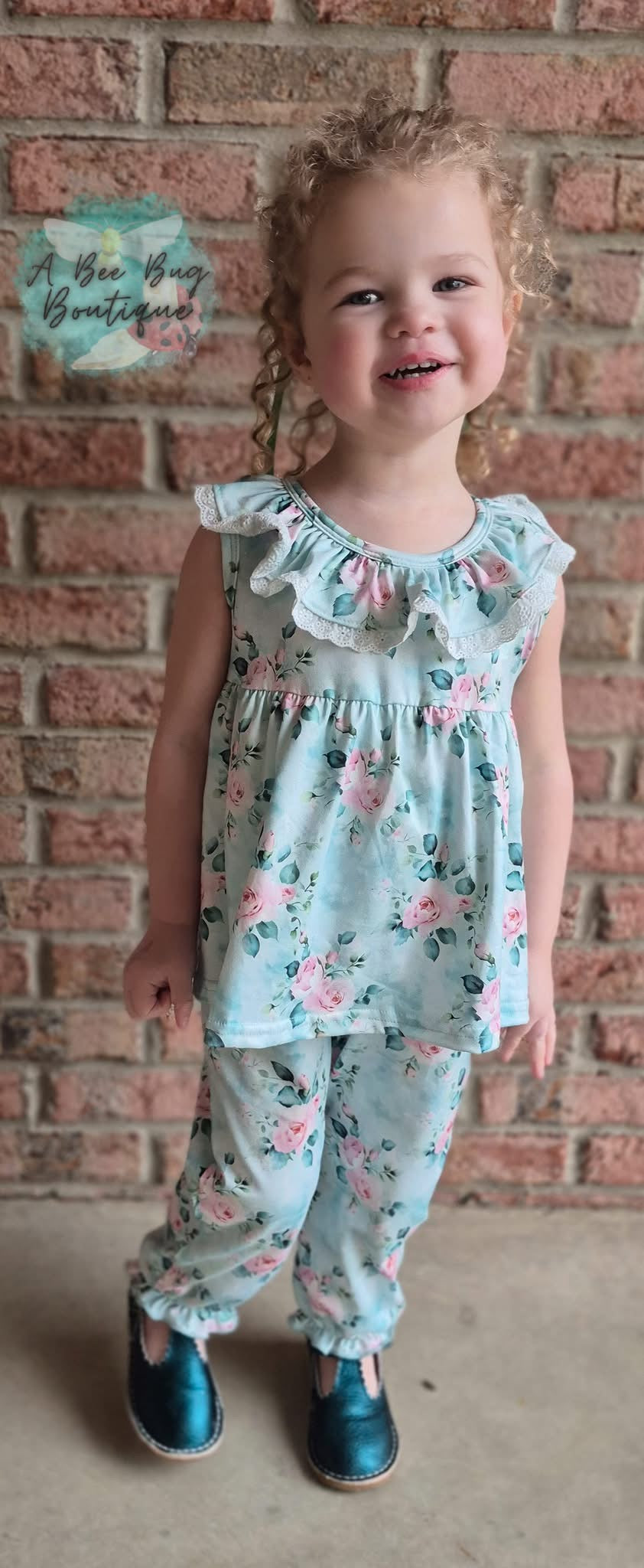 Spring Sage Floral Romper