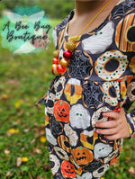 Load image into Gallery viewer, Halloween Donuts Dress
