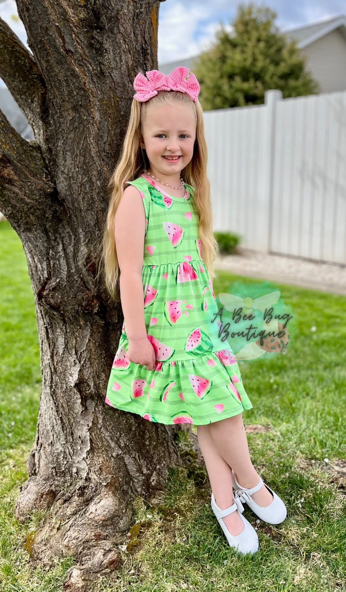Watermelon Whirl Tiered Dress