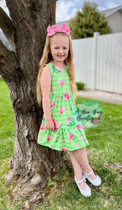Watermelon Whirl Tiered Dress