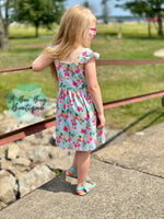 Load image into Gallery viewer, Minty Flamingoes Dress
