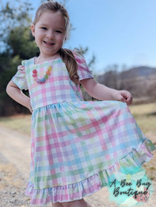 Rainbow Plaid Twirl