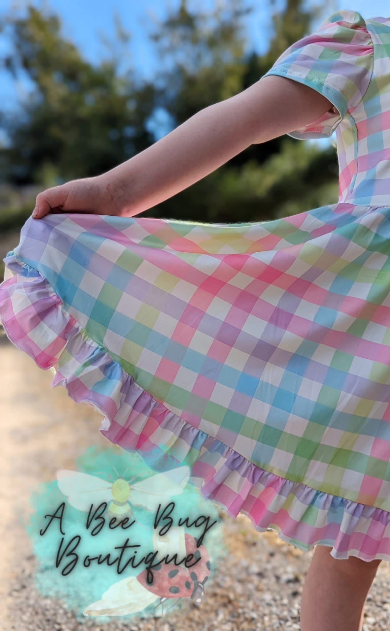 Rainbow Plaid Twirl