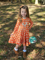 Load image into Gallery viewer, Harvest Plaid Twirl Dress
