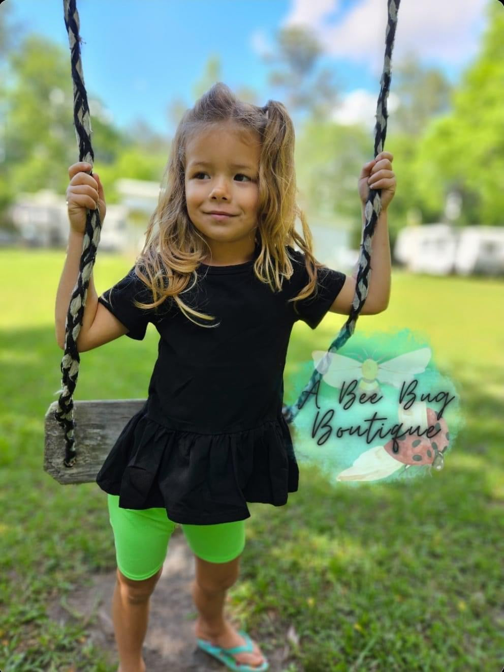 Black Short Style Peplum Top