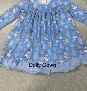 Blue Sugar Cookie Dolly Gown