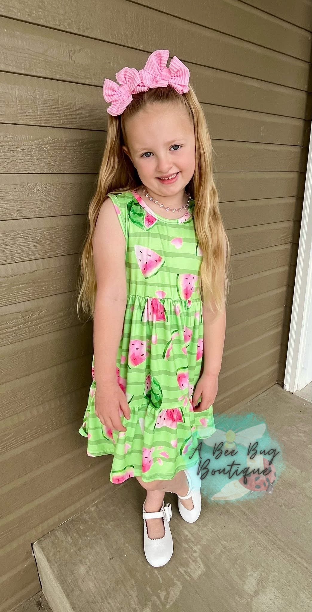 Watermelon Whirl Tiered Dress