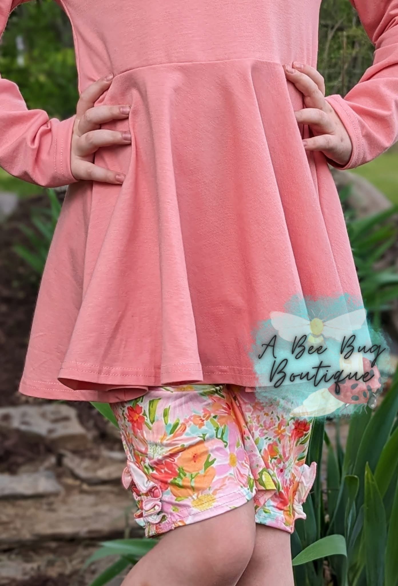 Peach Bow Back Peplum