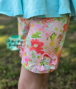 Tropical Blooms Button Shorts