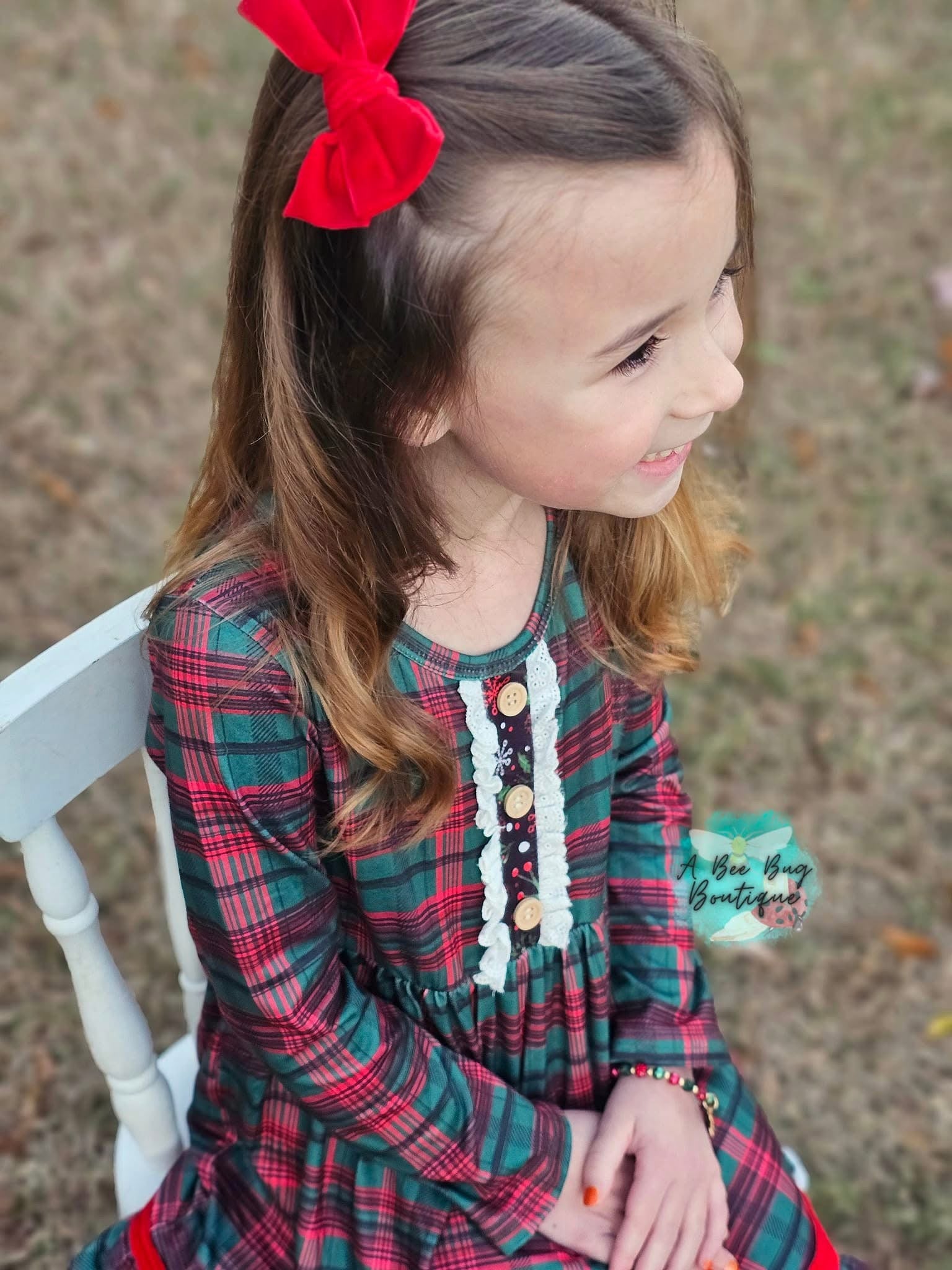 Classic Christmas Plaid Dress