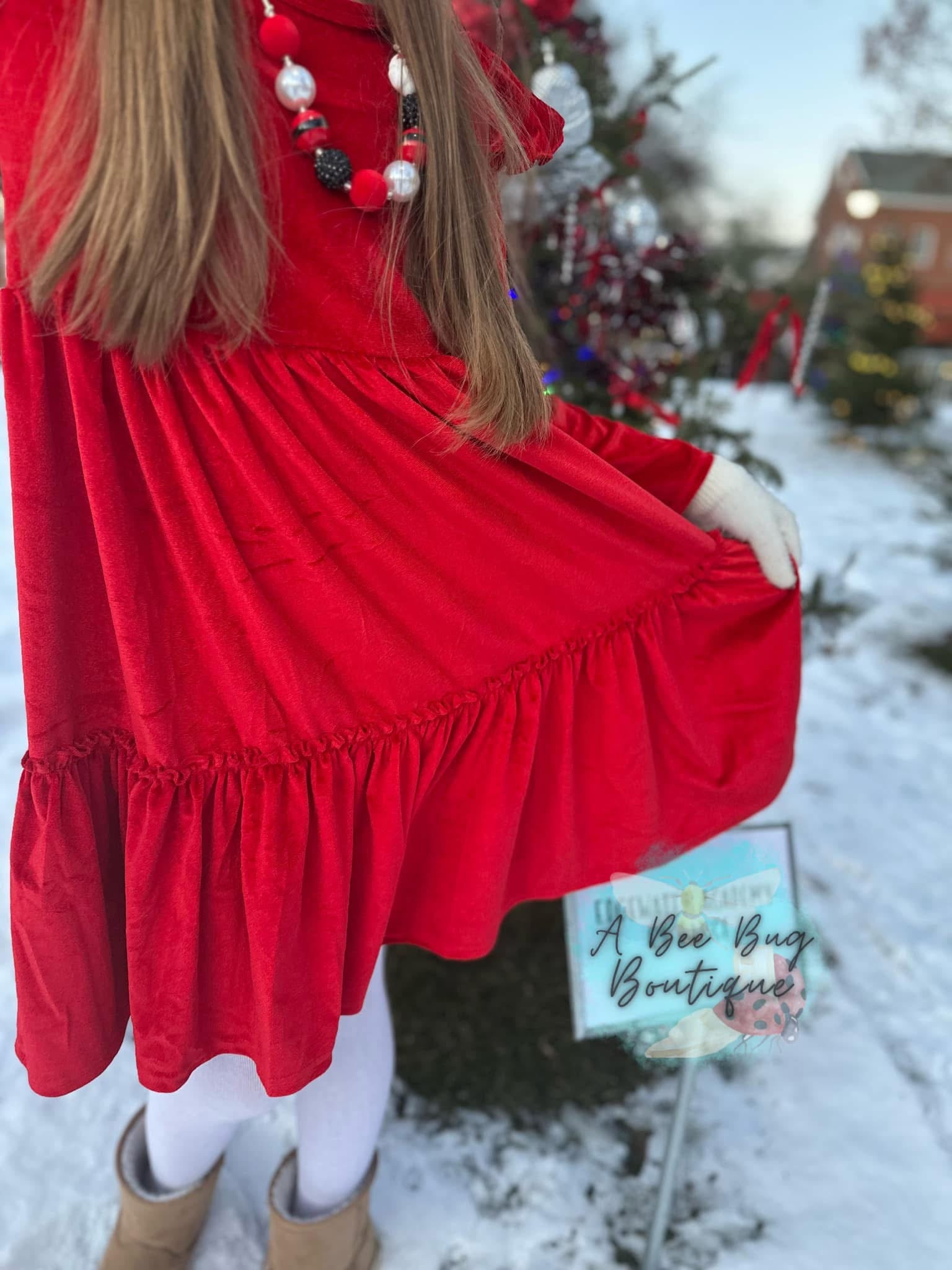 Ruby Red Velvet Dress