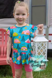 Campsite Fun Peplum Top