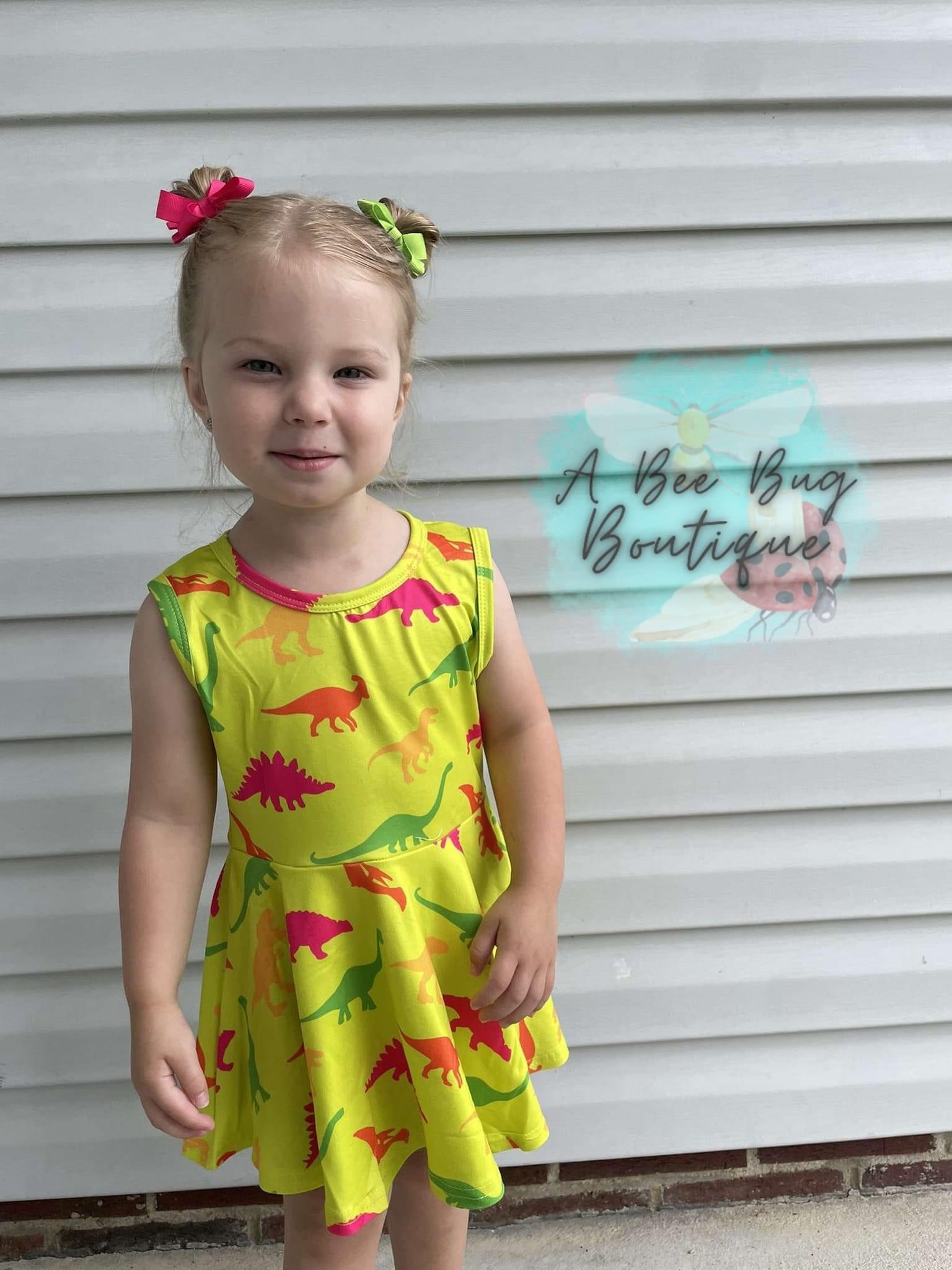 Neon Dinos Peplum Top