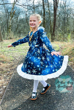 Load image into Gallery viewer, Snowflake Magic Crossback Twirl Dress
