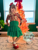 Load image into Gallery viewer, Rosy Reindeer Swiss Dots Dress
