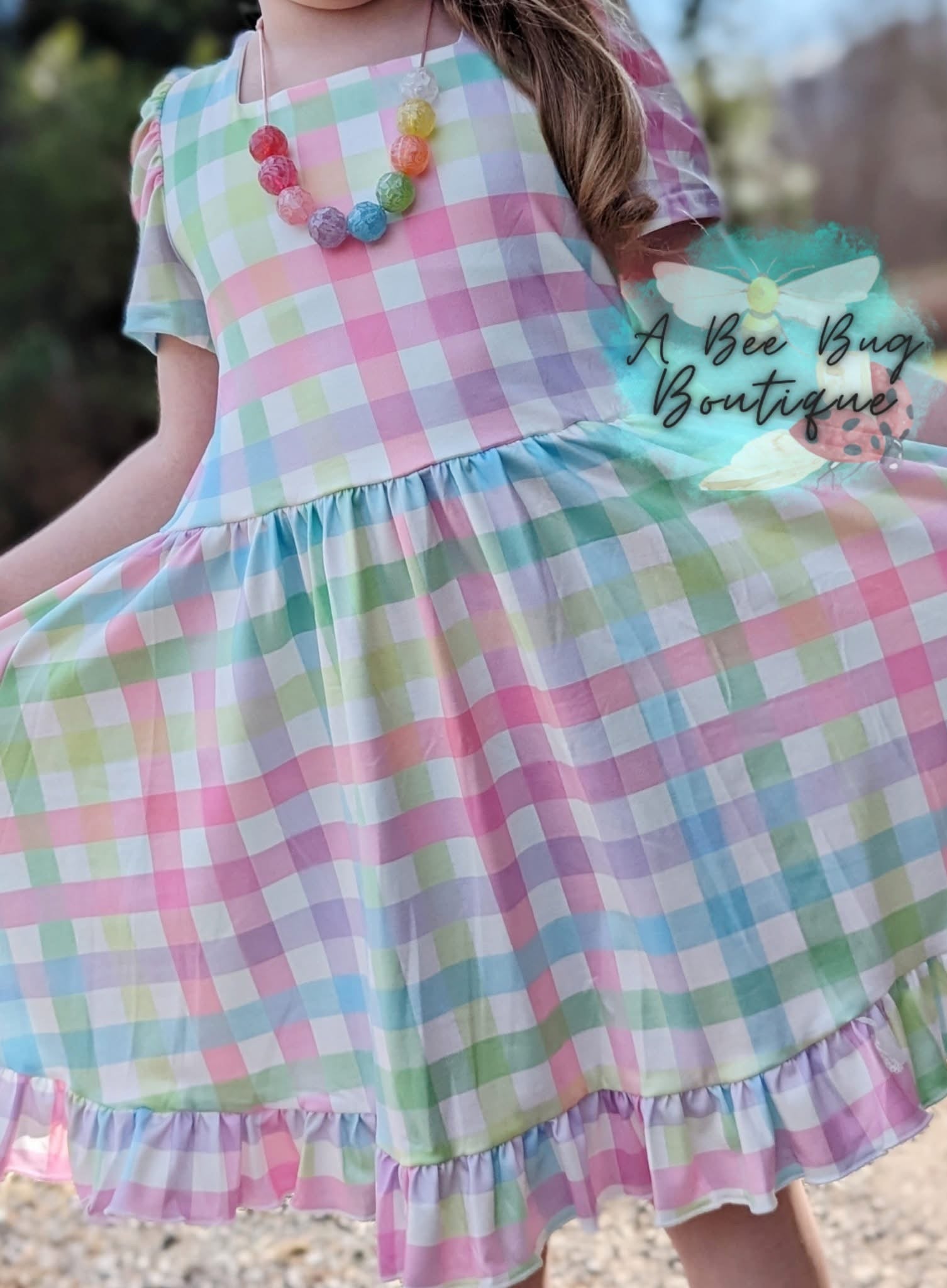 Rainbow Plaid Twirl