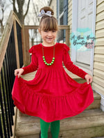 Load image into Gallery viewer, Ruby Red Velvet Dress
