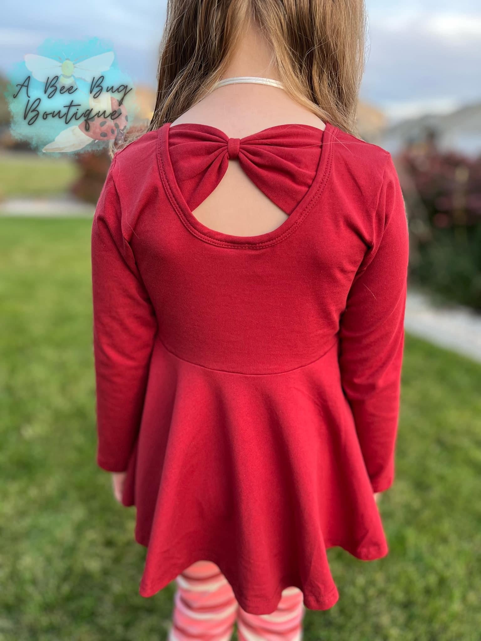 Long sleeve Bow back Peplum