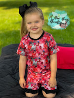 Load image into Gallery viewer, Ladybug Ruffle Short Pjs
