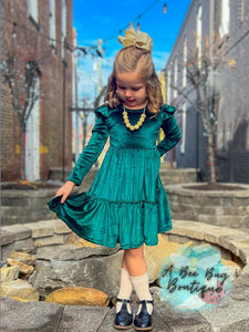 emerald green velvet dress Emerald Green Velvet Dress – A Bee Bug Boutique