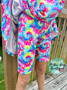 Neon Tie Dye biker shorts