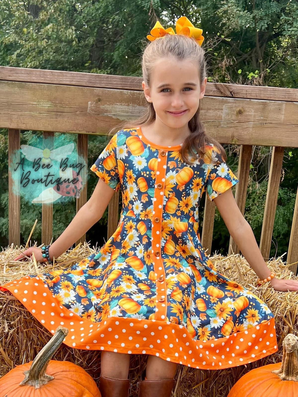 Autumn Splendor Button Dress