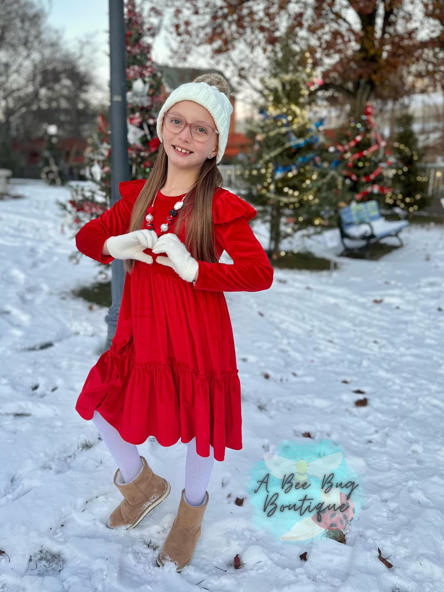 Ruby Red Velvet Dress