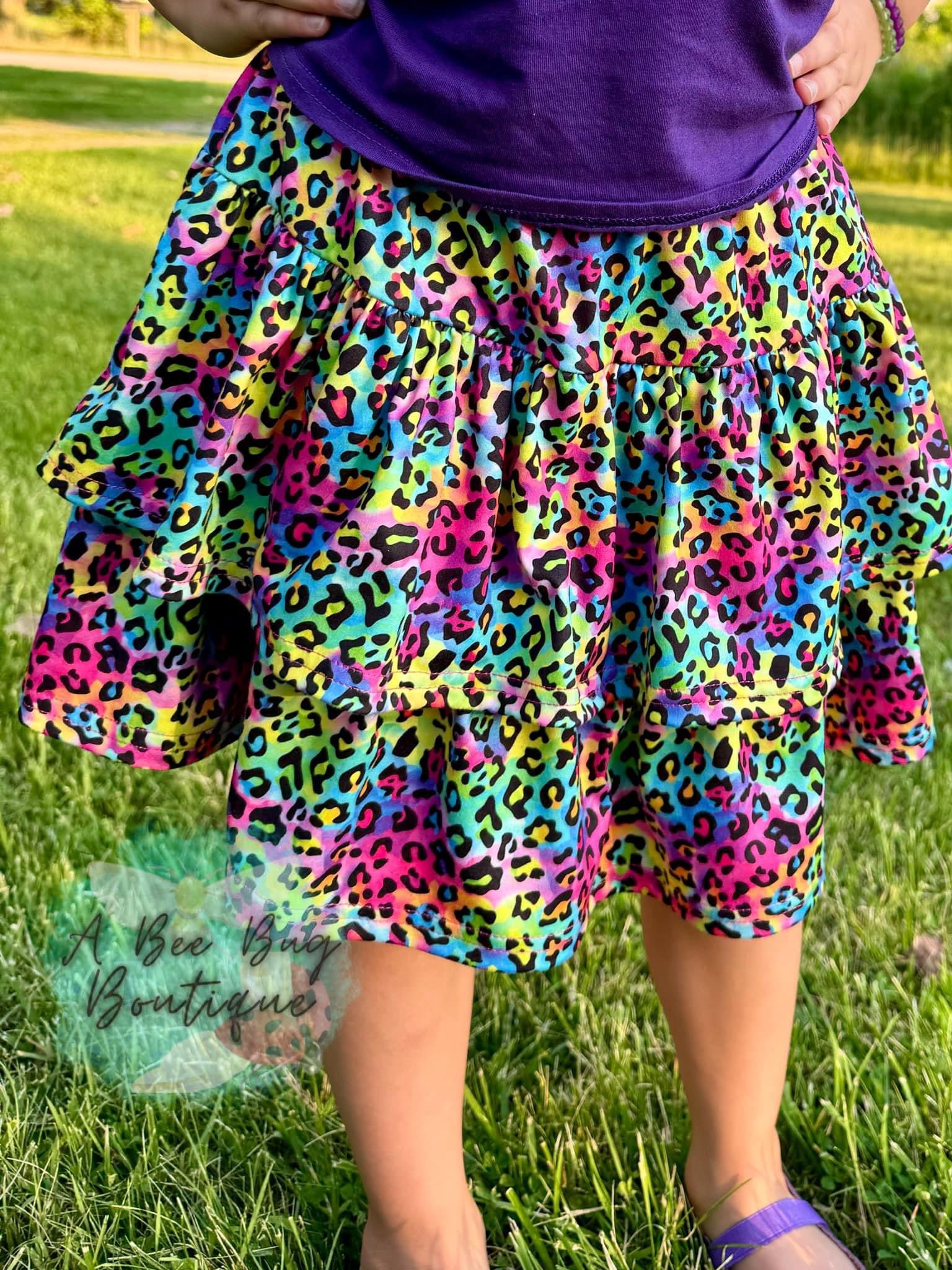 Neon Leopard Skort