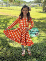 Load image into Gallery viewer, Harvest Plaid Twirl Dress
