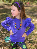 Load image into Gallery viewer, Purple Crossback Flutter Sleeve Top
