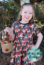 Load image into Gallery viewer, Midnight Blooms Bow Back Twirl Dress
