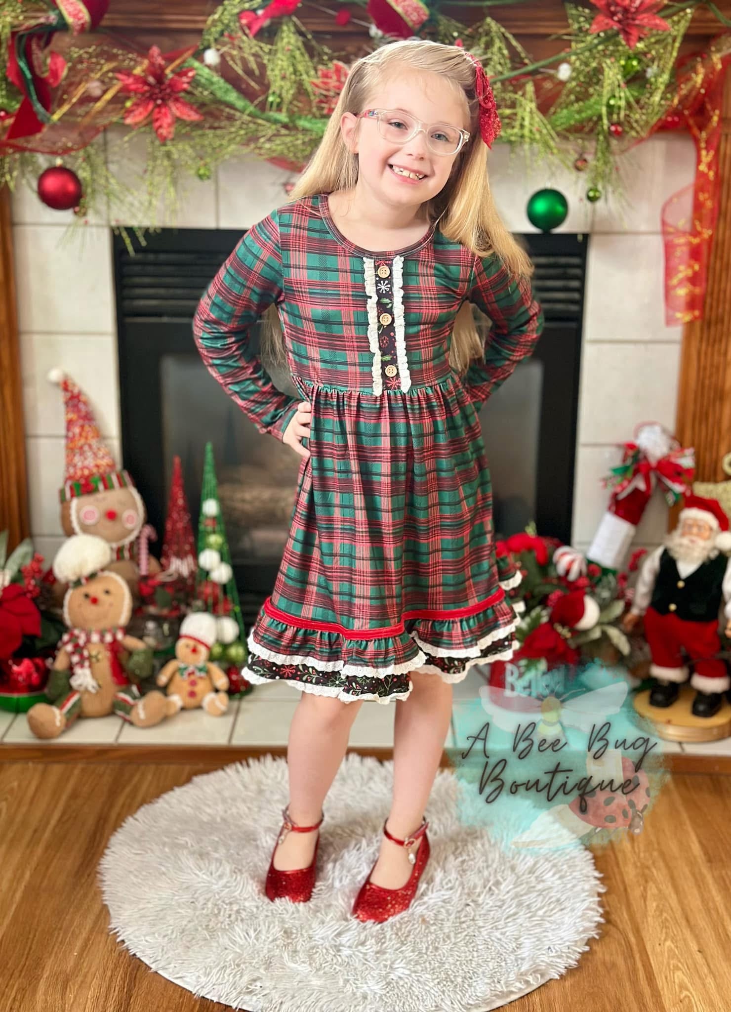 Classic Christmas Plaid Dress A Bee Bug Boutique Classic Christmas Plaid Dress A Bee Bug Boutique