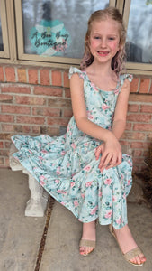 Spring Sage Floral Maxi Dress
