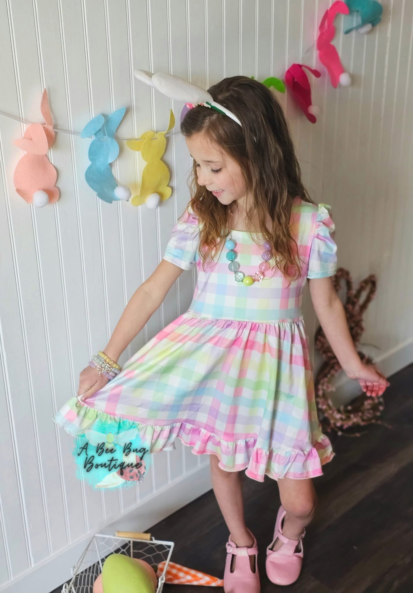 Rainbow Plaid Twirl