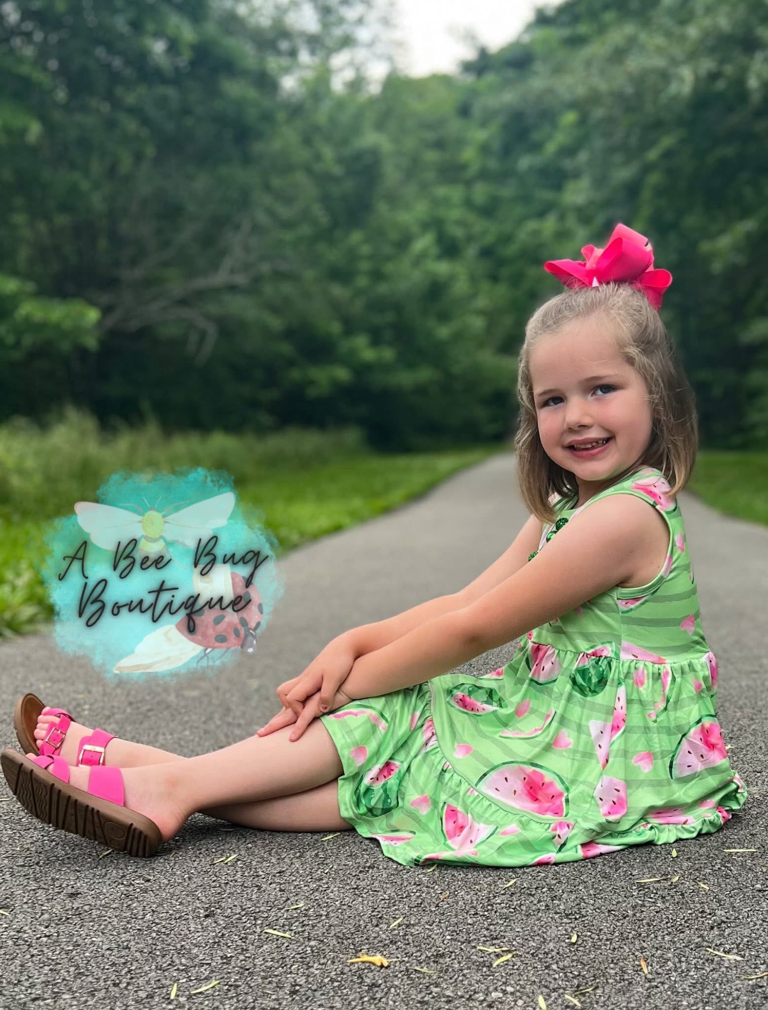 Watermelon Whirl Tiered Dress