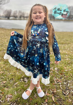 Load image into Gallery viewer, Snowflake Magic Crossback Twirl Dress
