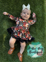 Load image into Gallery viewer, Midnight Blooms Skirted Romper
