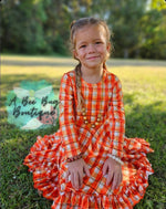 Load image into Gallery viewer, Harvest Plaid Twirl Dress
