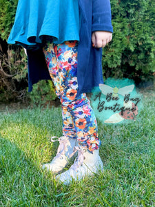 Autumn Bouquet Button Leggings