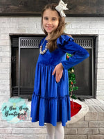 Load image into Gallery viewer, Sapphire Blue Velvet Dress
