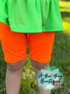 Neon Orange Biker Shorts