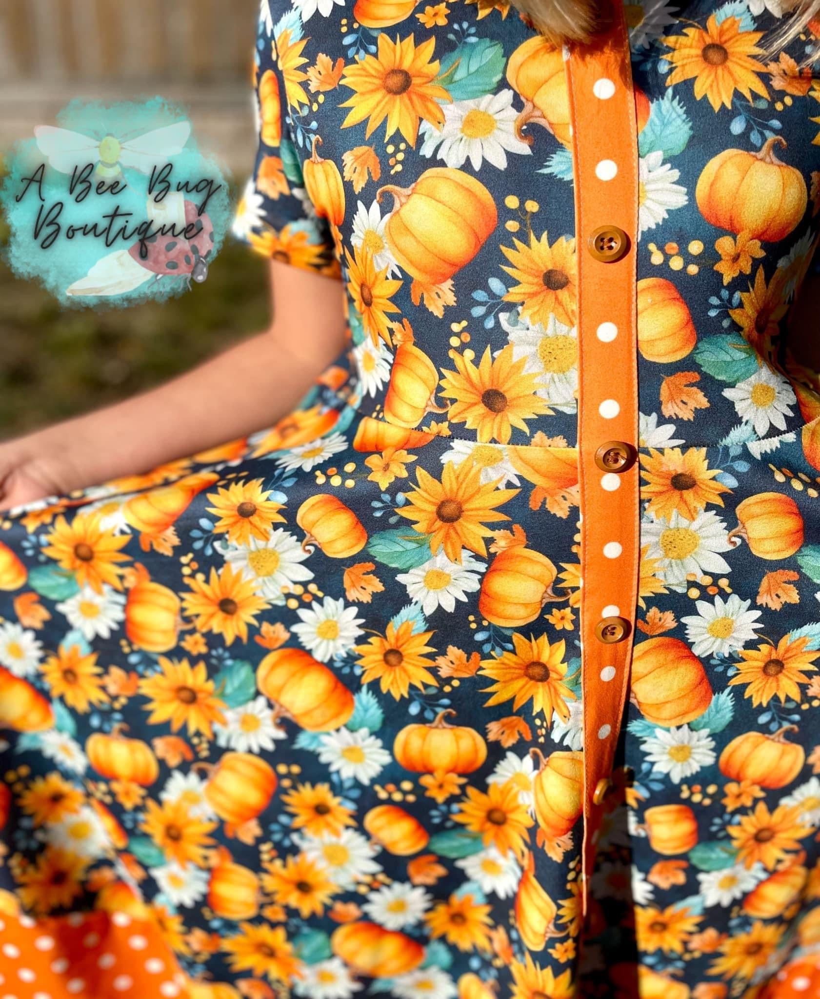 Autumn Splendor Button Dress