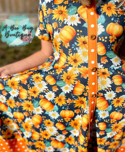 Autumn Splendor Button Dress