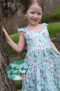 Spring Sage Floral Maxi Dress