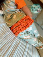 Load image into Gallery viewer, Green Bunnies Ruffle PJ Set
