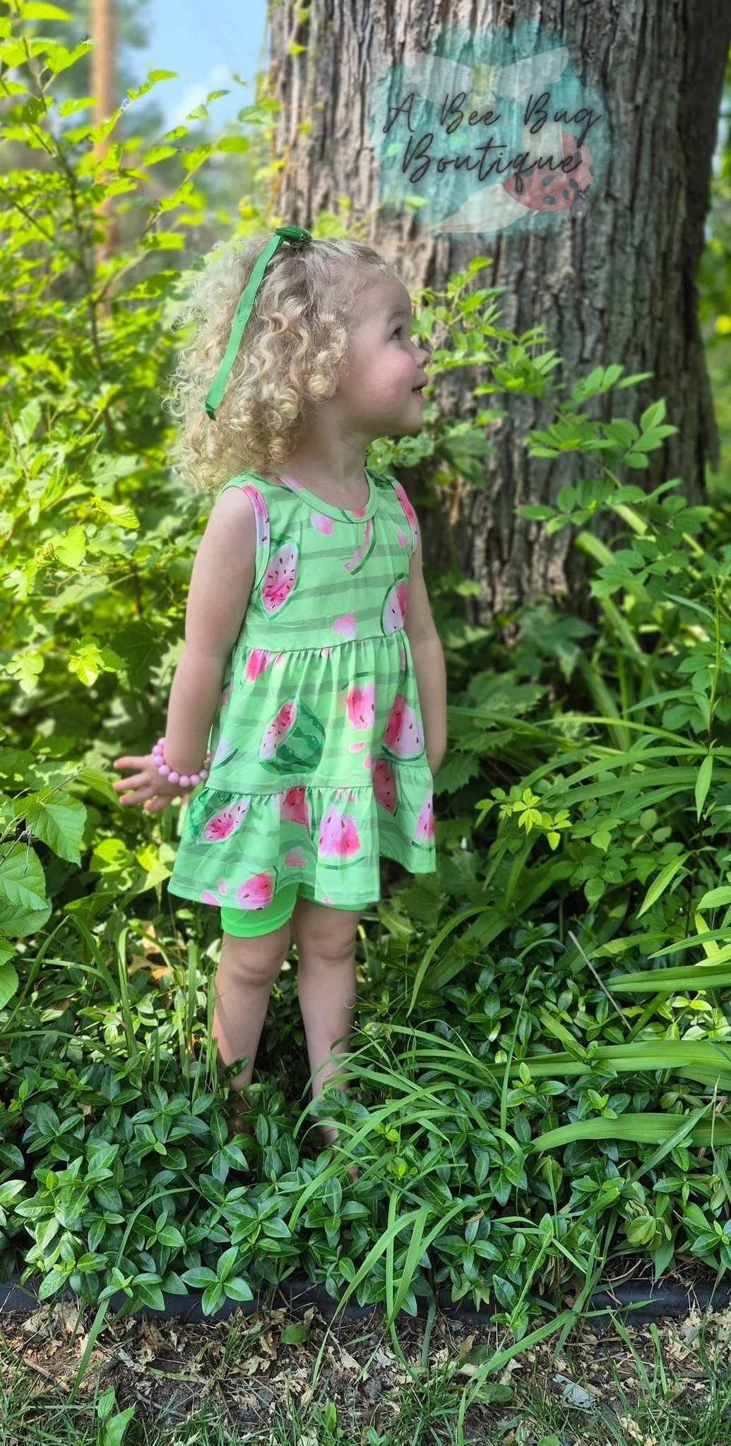 Watermelon Whirl Tiered Dress