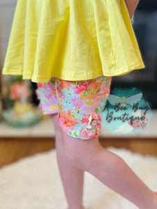 Yellow Bow Back Peplum