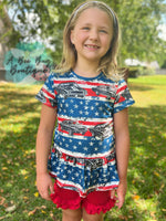 Load image into Gallery viewer, Freedom Cars Peplum Top
